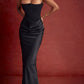 Off-The-Shoulder Slimming Fishbone Silk Gown | Ajanka Inc.
