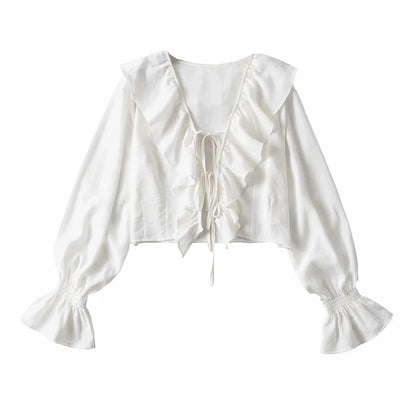 Women's Elegant White Chiffon Top