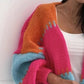Contrast Color Patchwork Knitted Cardigan For Women