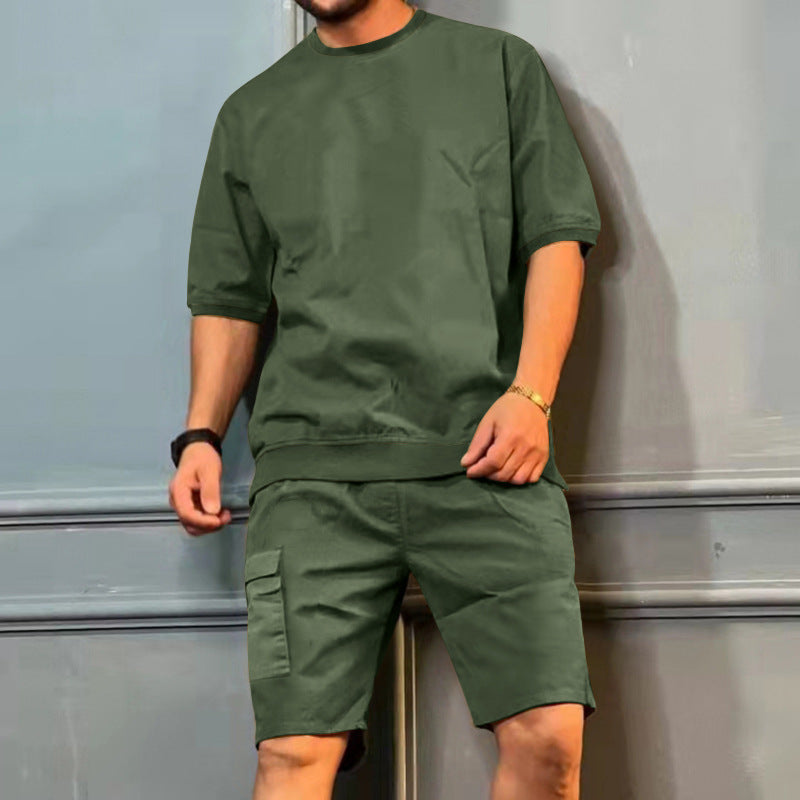 Men's Trendy Round Neck Short-sleeved 2pcs
