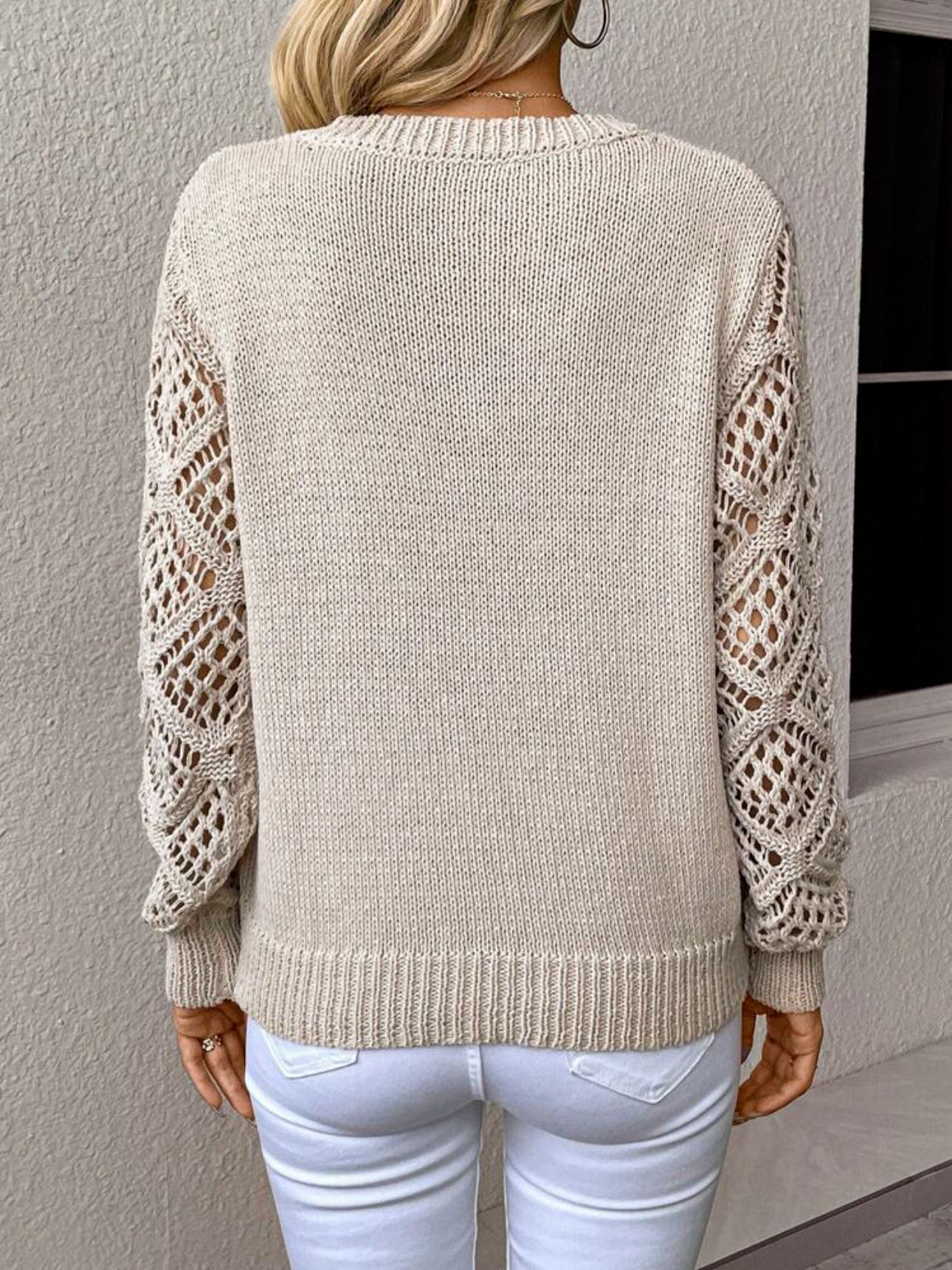 Crochet V-Neck Sweater