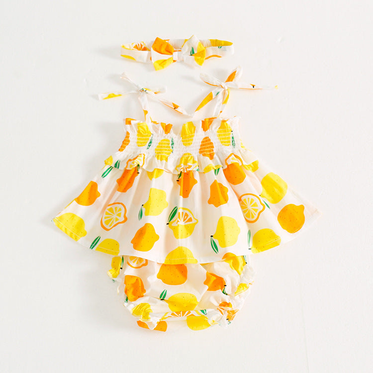 Girl's Lemon Suspender Dress