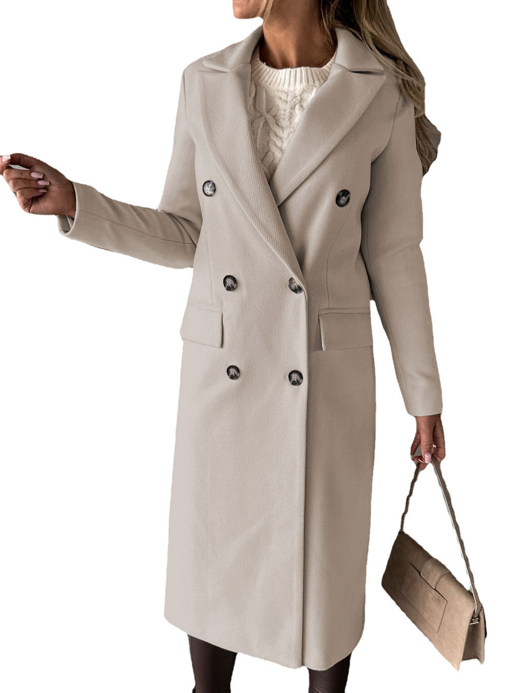 Double Breasted Long Fitted Jacket