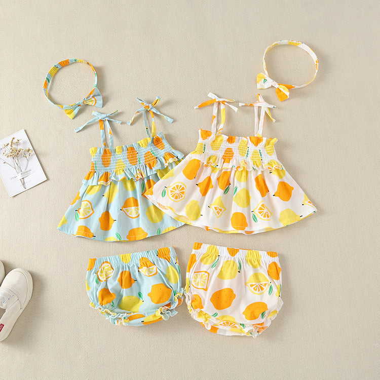 Girl's Lemon Suspender Dress