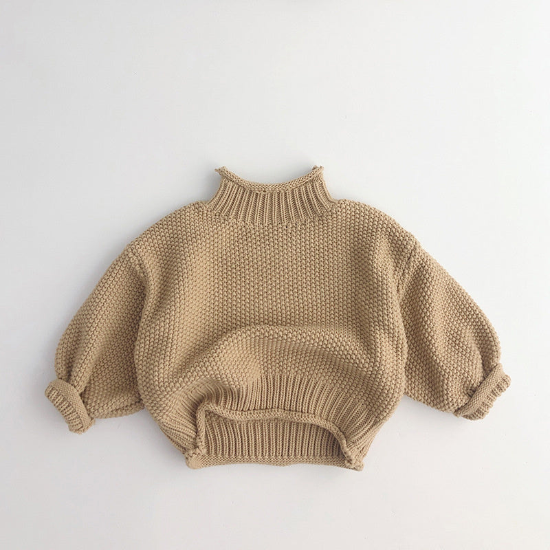 Kids'  Retro Knitted Turtleneck Sweater
