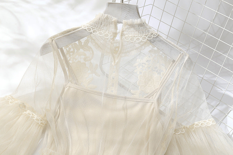Embroidered Mesh Dress | Ajanka Inc.