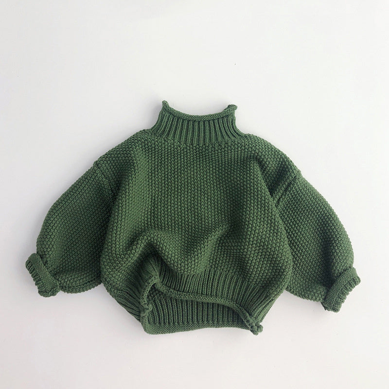 Kids'  Retro Knitted Turtleneck Sweater