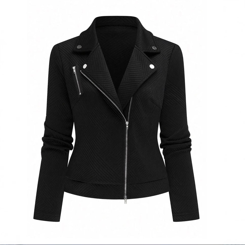 Oblique Zipper Fastener Decoration Slim Casual Jacket