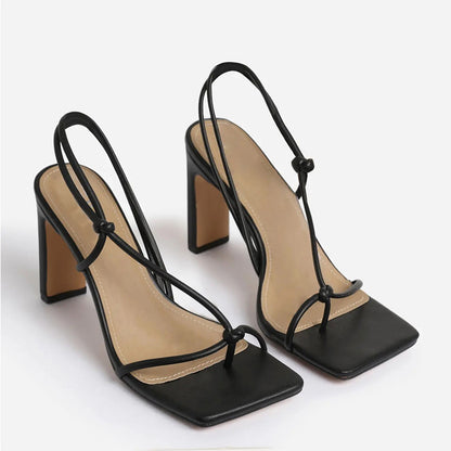 Ladies Square Toe High Heels Sandals