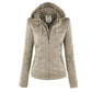 Leather/PU Detachable Hooded Jacket