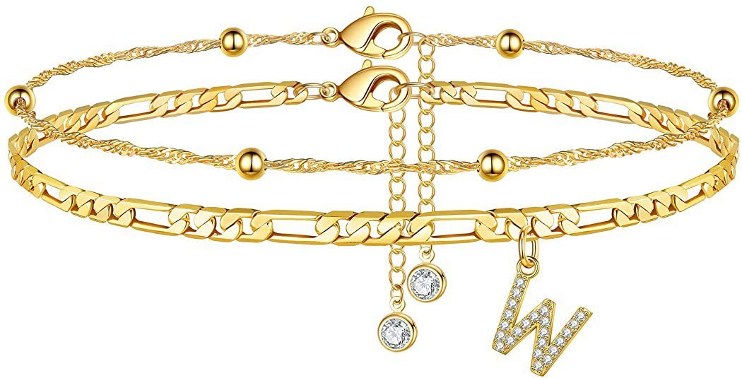 Zircon Letters Anklet