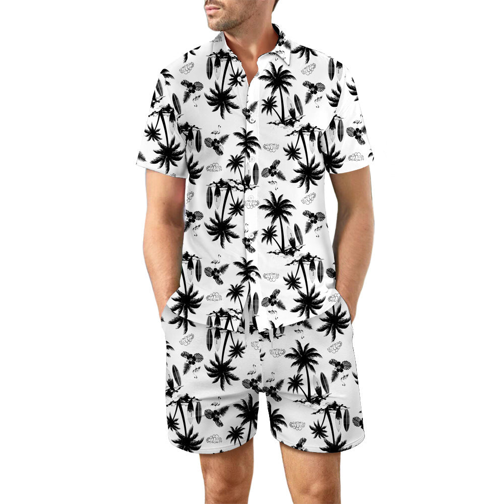 Men's 2Pcs Printed Beach Suit