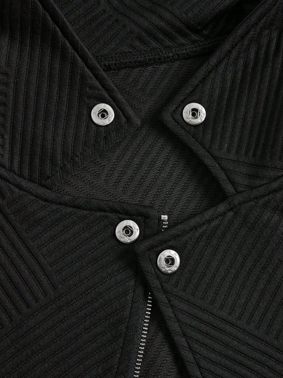 Oblique Zipper Fastener Decoration Slim Casual Jacket