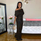 Ladies Off-the-shoulder Sequined Jumpsuit