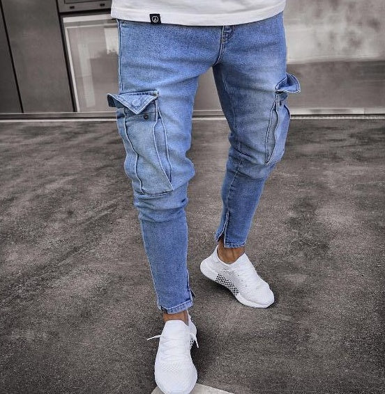 Men's Denim Cargo Pants