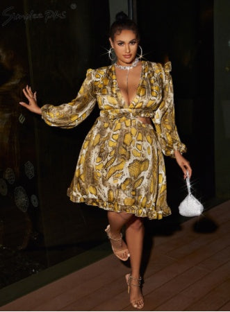 Elegant Reptile Mini Dress