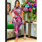 See-Through Graphic Jumpsuit