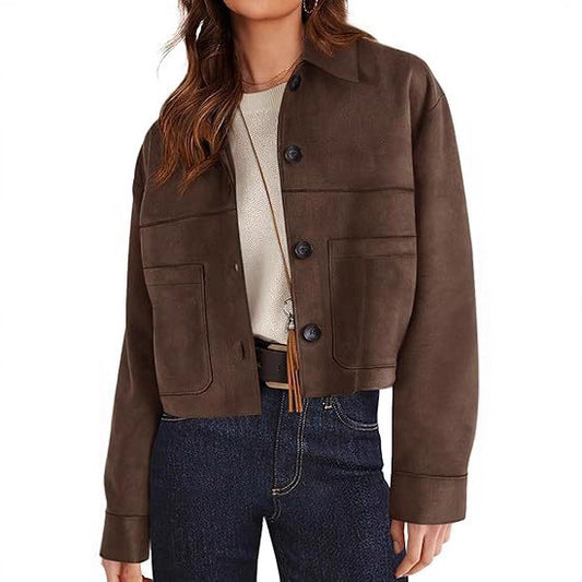 Faux Suede Casual Jacket