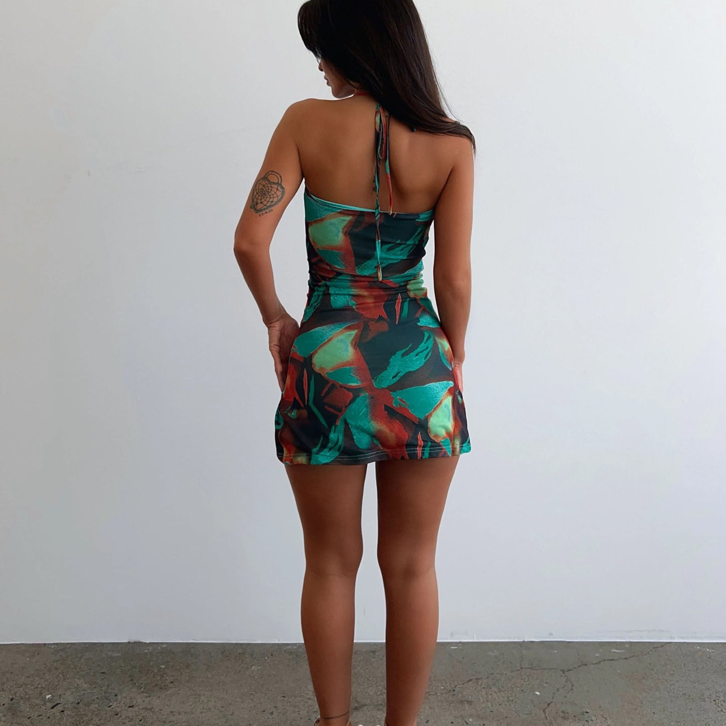 Suspender Printed Split Lace-up