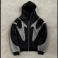 Pattern Stitching Trendy Zipper Hoodie For Men