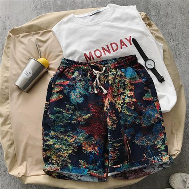 Linen Printed Summer Shorts