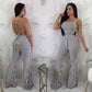 Striped Fitted Jumpsuit