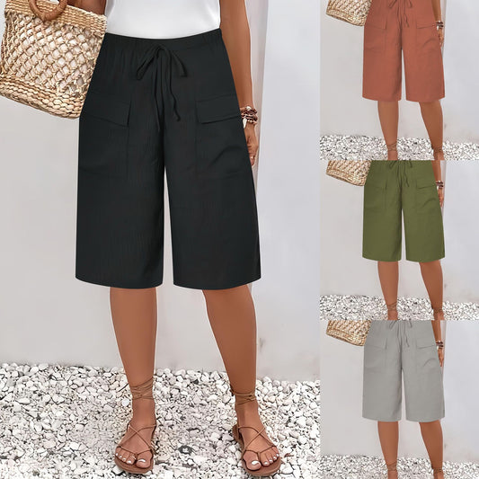 Women's Drawstrings Cropped Shorts