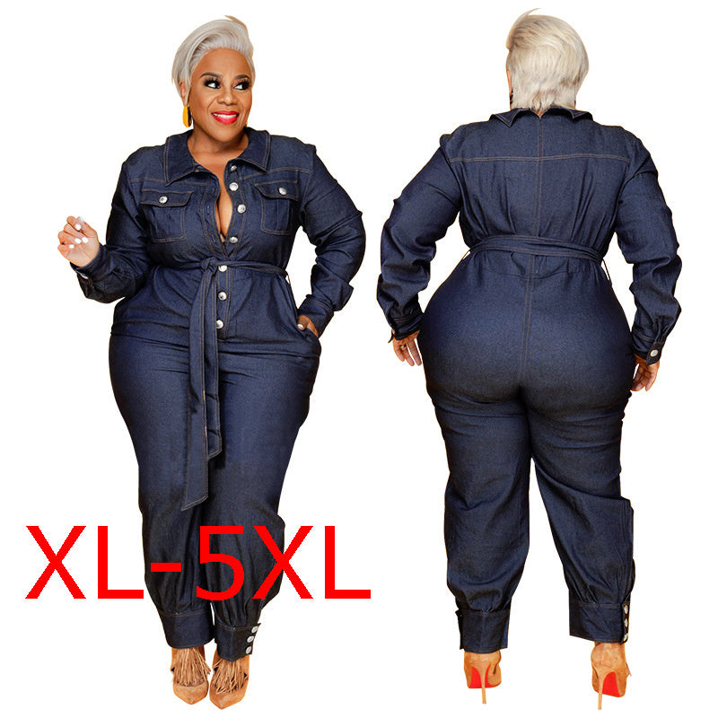 Plus Size Lazada Denim Rompers