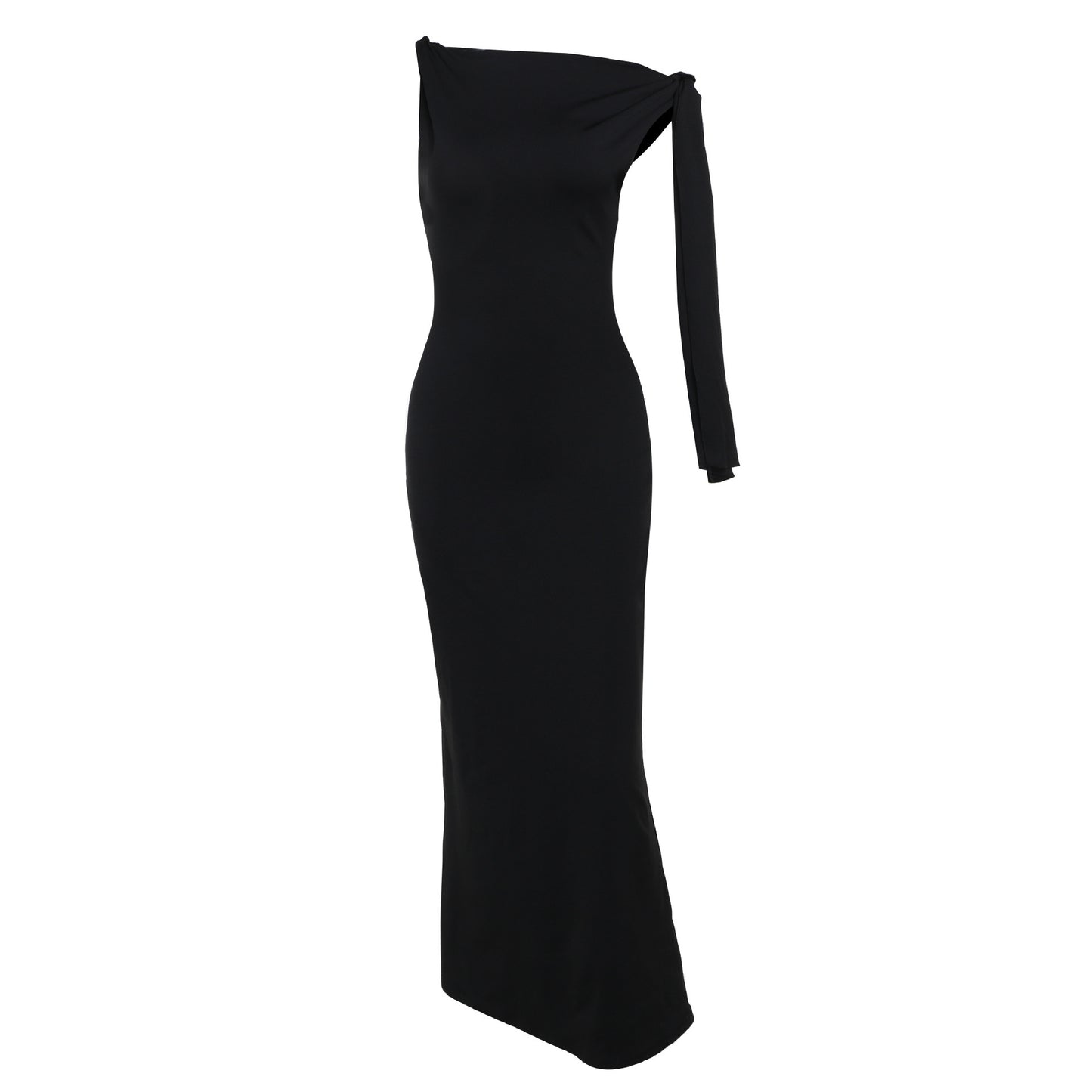 One-shoulder Ribbon Long Evening Dress