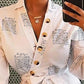 Balloon Sleeve Print Shirt