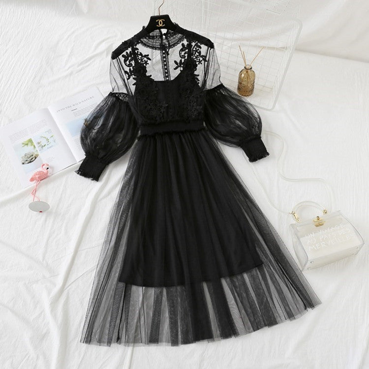 Embroidered Mesh Dress | Ajanka Inc.