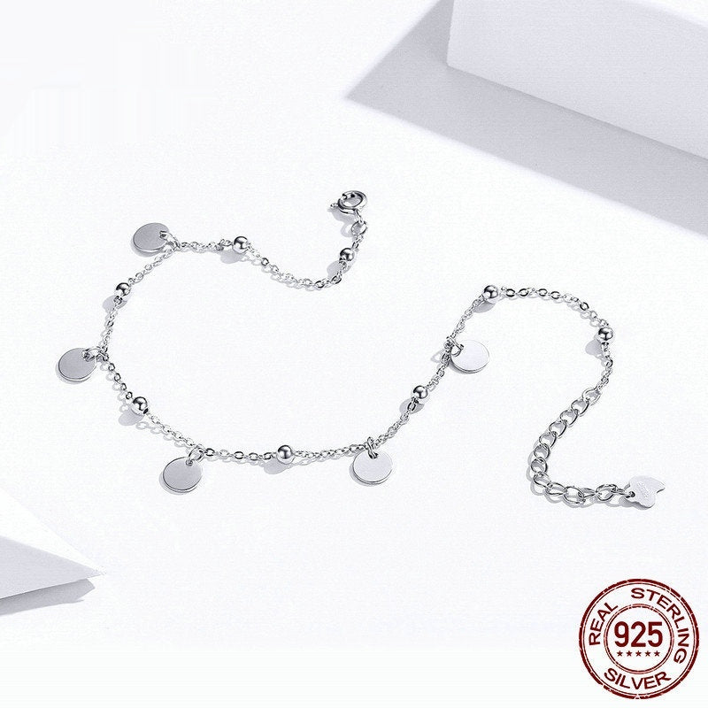 Sterling Silver/ White Gold Plated Anklet
