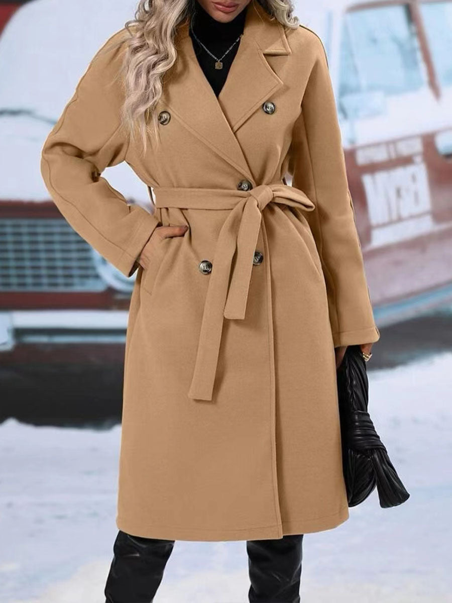 Double Breasted Belted Trench Coat