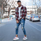 Men's Distressed Fitted Jeans