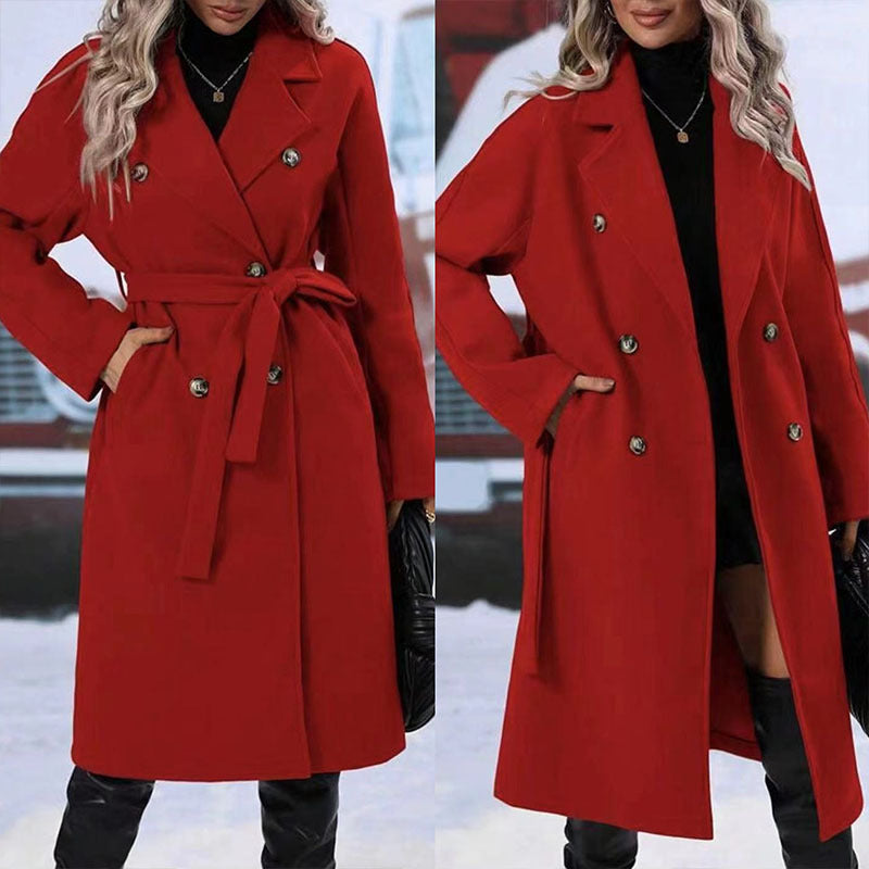 Double Breasted Belted Trench Coat