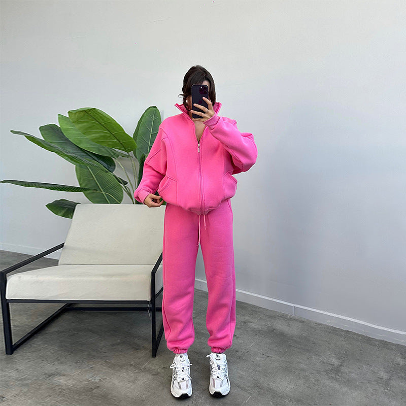 2 Pcs Sports Suits with  Drawstring Trousers