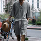 Men's  Jacquard Knitwear Shorts Set