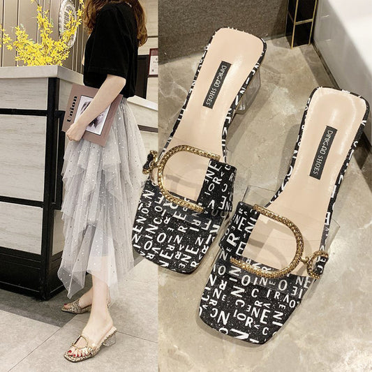 Transparent High Heel Slippers
