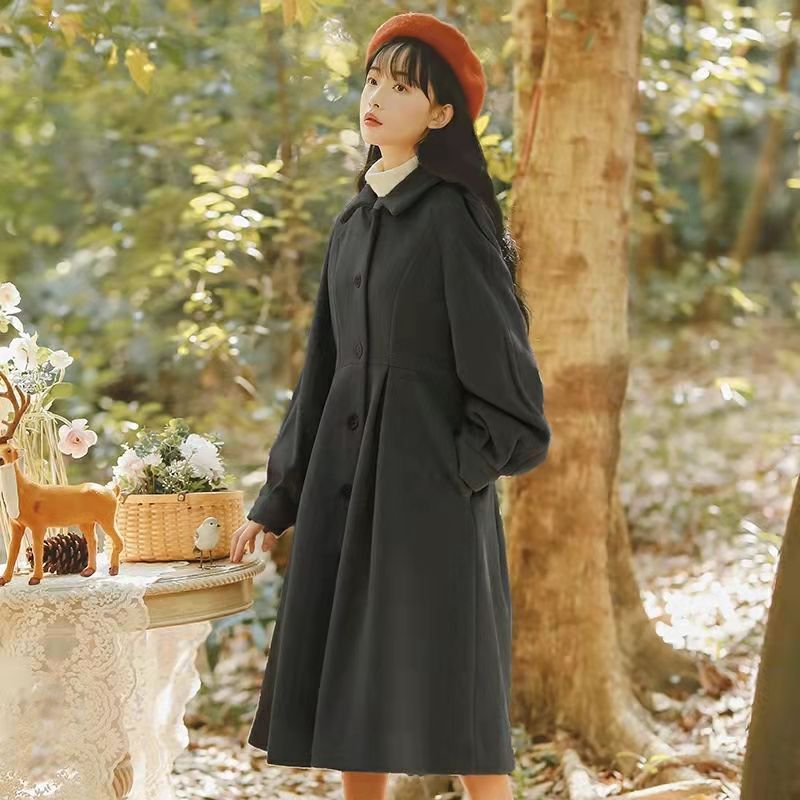 Women's French Retro Woolen Skirt Coat