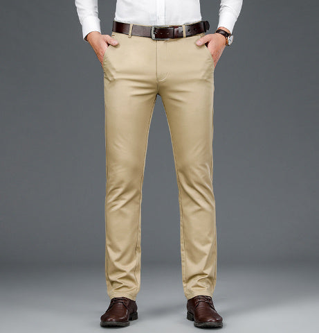 Men's Stretch Silk Straight Slacks
