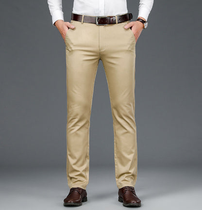 Men's Stretch Silk Straight Slacks