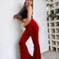 Velvet Bell-bottom Pants