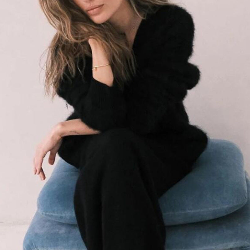 V-neck Knitted Button Cardigan