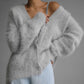 V-neck Knitted Button Cardigan