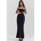 Off-The-Shoulder Slimming Fishbone Silk Gown | Ajanka Inc.