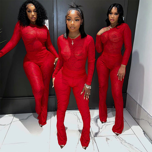 Fire Hot Lace Jumpsuit