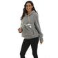 Large Pocket Solid Color Hoodie For Women