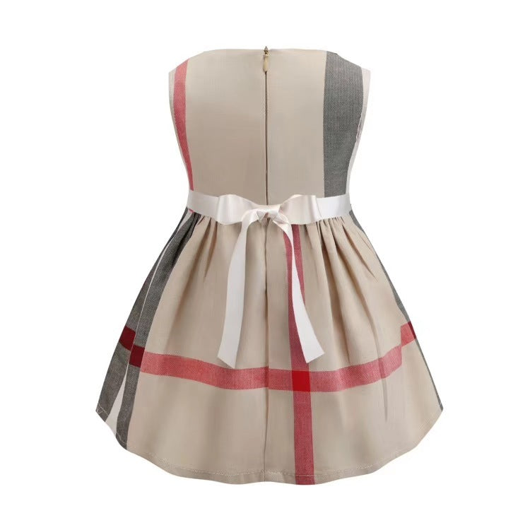 Children's Double-breasted Sleeveless Dress