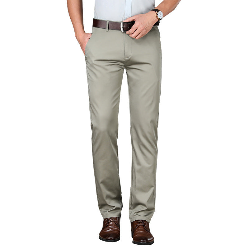 Men's Stretch Silk Straight Slacks