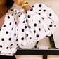 Women's Balloon Sleeves  Polka Dot Blouse